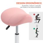 Banco com Rodas Giratório com Altura Ajustável Cosmético Dentista Cabeleireiro 52x53x49 - 61 cm Rosa