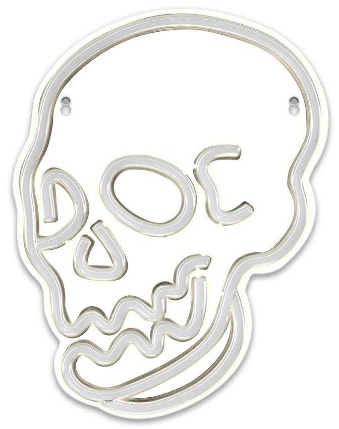 Luz Decorativa LED Neon Branco em Forma de Caveira - FOREVER