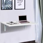 Mesa Dobrável de Parede Mesa Auxiliar Suspensa para Cozinha Sala de Jantar 60x40x20cm Branco