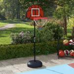 Tabela de Basquetebol com Altura Ajustável 129 - 179 cm Aro de Basquetebol com Alvo Magnético e Dardos Ø38x129 - 179 cm Preto