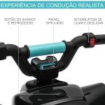 Quadriciclo Elétrico para Crianças de 18 - 36 Meses Quadriciclo a Bateria 6V com Avance e Retrocesso 72x40x45,5cm Preto