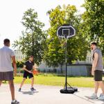 Tabela de Basquetebol para Exterior Altura Ajustável 160 - 210 cm com Rodas e Base Preenchível 76x48x254 cm Preto