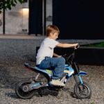 Mota Elétrica Infantil 24V 250W com Velocidade de 6 - 16 km/h Rodas Insufláveis de 30,5 cm e Suspensão para Crianças de 8 - 12 Anos Azul 119x64x76,5 cm
