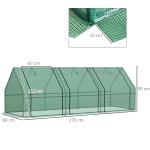 Estufa de Jardim Terraço 270x90x90 cm Tipo Casa Tubo de Aço com 3 Janelas Estufa Pequena para Cultivo de Plantas Verde