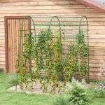 Arco para Plantas Trepadeiras 206 cm Estrutura de Jardim para Plantas Trepadoras ao Ar Livre com Estrutura de Aço Verde