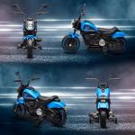 Motocicleta Elétrica para Crianças de 18 - 36 Meses com Bateria 6V Farol e Rodas Auxiliares Removíveis 76x42x57 cm Azul