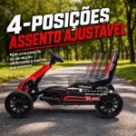 Go Kart Elétrico para Crianças Kart a Bateria 12V Velocidade Ajustável 3 - 5 km/h e Cinto de Segurança 100x58x58,5 cm Vermelho