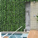 Vedação Artificial em Rolo 3x1m para Balcão Jardim Exterior Planta Decorativa de Parede PE Verde