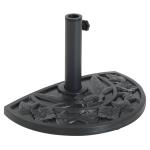 Base para Chapéu de Sol Semicircular 9 kg Apto para Mastros de 35 mm 38 mm e 48 mm Preenchido com Cimento 50x32x32cm Preto