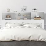 Cabeceira de Cama 160 cm com Arrumação e 4 Compartimentos Abertos para Quarto, Branco