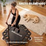 Trampolim de Fitness Dobrável 104 cm com Barra Ajustável em 3 Alturas e Bolsa de Transporte Preto