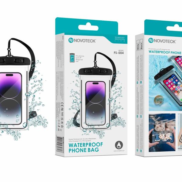 Bolsa Impermeável Negro para Telemóvel  FS-004 – Compatível com Smartphones até 7"