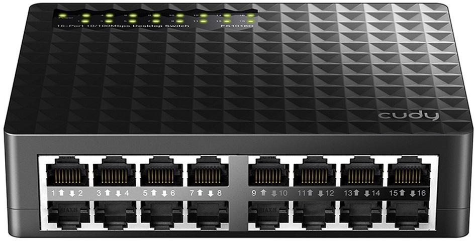 Switch de Rede 16 Portas 10/100Mbps UnManaged - CUDY