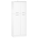 Armário de Arrumação Armário Multiusos com 5 Prateleiras Ajustáveis Móvel Auxiliar para Cozinha Sala Dormitório 59x31x155 cm Branco