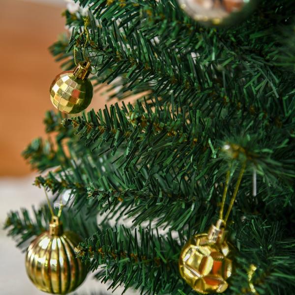 Árvore de Natal Artificial 180cm Ignífugo com 390 Pontas de Ramo PVC Decoração de Natal para Interiores Fácil de Montar Verde