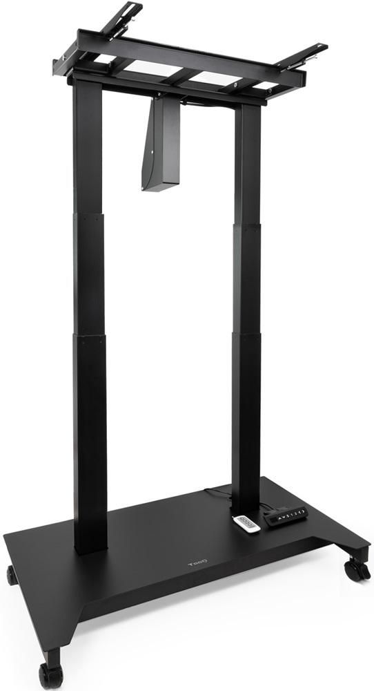 Suporte de Chão c/ Rodas e Regulação Elétrica de Altura e Inclinação p/ TVs até 84 (Preto) - TOOQ