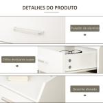 Gaveta de Escritório com Rodas, Móvel de Escritório com 4 Gavetas, Arquivador Móvel para Estudo, Sala, para Debaixo da Secretária, 40x36x65 cm, Branco