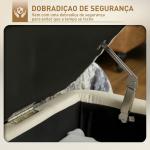 Banco de Armazenamento Estofado em Linho com Tampa Abatível e Pés de Aço Carga Máxima 150kg 101x38,5x44,5 cm Bege