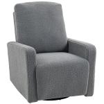 Poltrona Relax Reclinável Manual Poltrona Relax de Borreguito com Função de Baloiço 360° Reclinável até 135º 76x94x100 cm Cinza