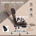 Cadeira de Escritório com 6 Pontos de Massagem por Vibração Reclinável com Altura Ajustável 65x61x101 - 113 cm Castanho Escuro