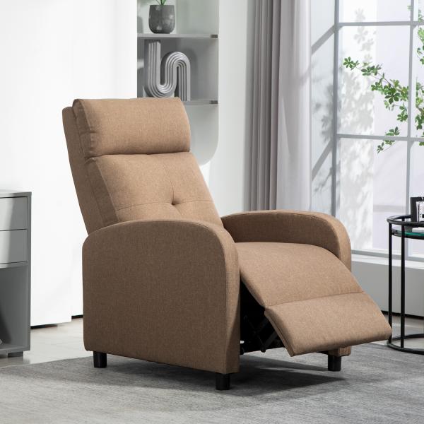 Poltrona Relax Reclinável até 155° Poltrona Reclinável Manual para Pessoas com Altura Inferior 195 cm 67x87x98 cm Marrom