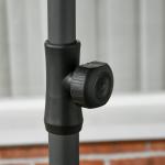 Chapéu de Sol de Praia Grande Ø180 cm Chapéu de Sol de Exterior com Ângulo Ajustável Proteção UV50+ Mastro de Ø32 mm Cinza