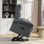 Poltrona Relax Reclinável Elétrica Elevatória com Massagem Vibratória e Calor, Comando à Distância, Cinzento