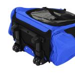 Transportadora 2 em 1 para Animais de Estimação Mochila ou Carrinho de Viagem para Cães e Gatos com 2 Rodas Alça Retrátil de Alumínio e Bolso de Armazenamento 42x25x55cm Azul