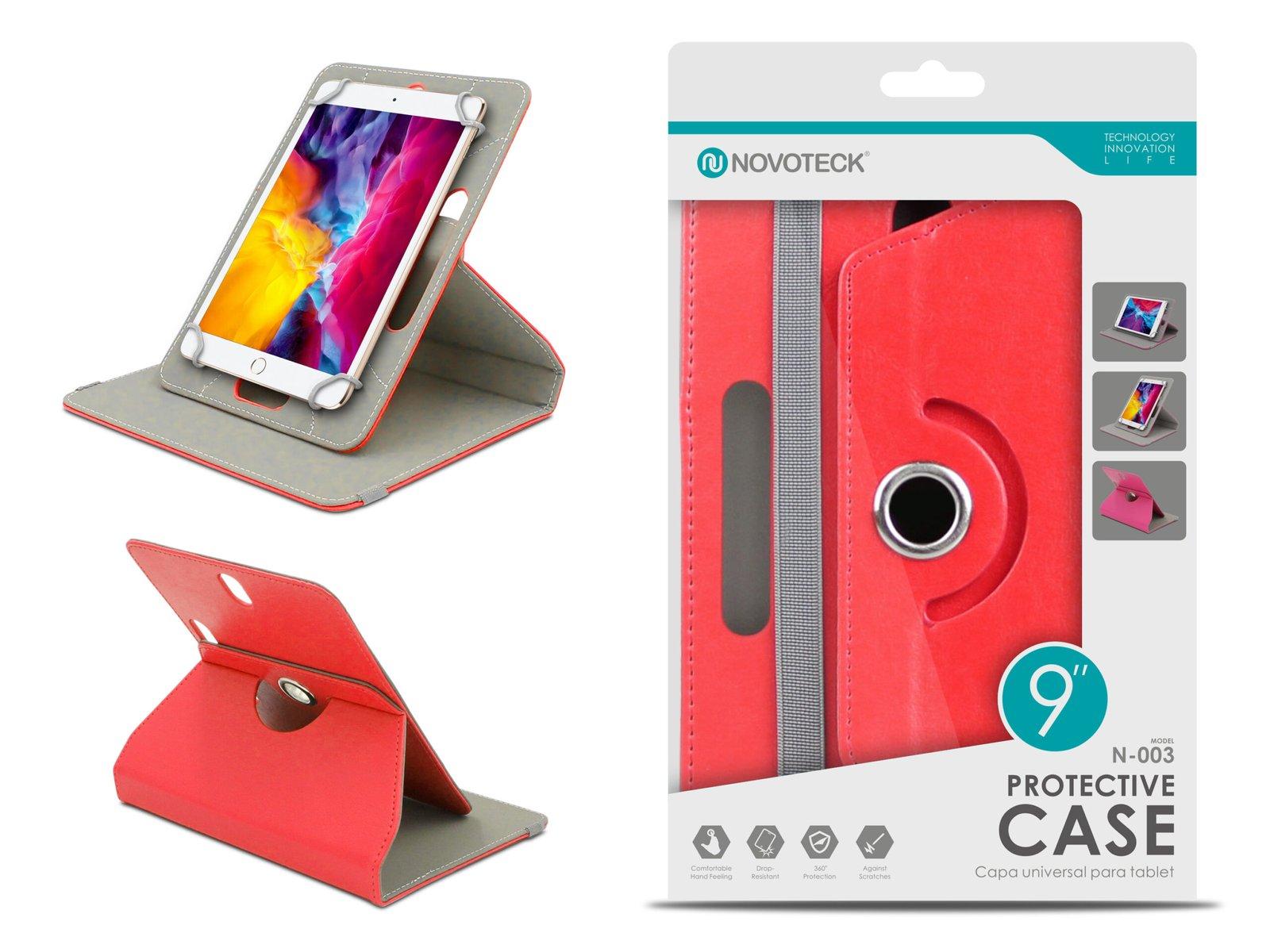 Capa Protetora Universal Vermelho para Tablet de 9'' - N-003 - Confortável, Resistente a Quedas e com Suporte Ajustável