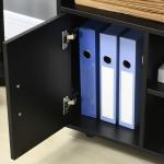Armário de Escritório para Impressora Multifuncional com Prateleiras e Amplo Espaço de Armazenamento 60x50x65,5 cm Preto