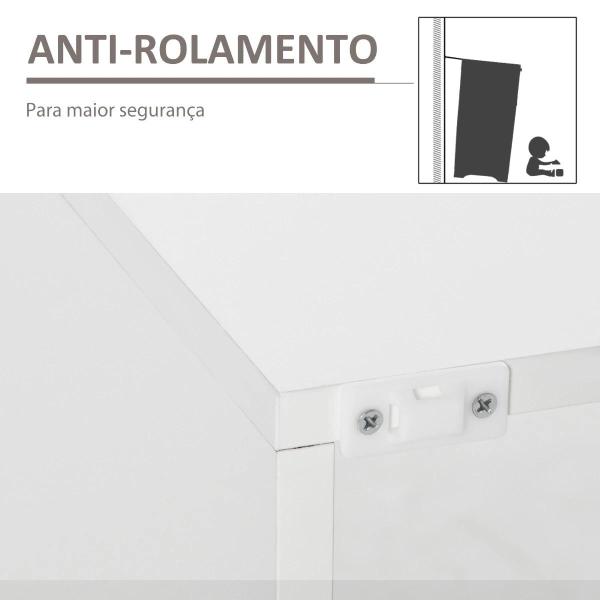 Aparador Moderno com Luzes LED Móvel Buffet com 1 Porta com Fechamento a Pressão e Prateleiras Ajustáveis Controle Remoto 97x35x83cm Branco