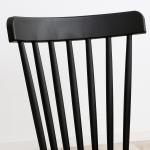 Conjunto de 4 Cadeiras Estilo Nórdico com Encosto Alto e Pés de Madeira de Faia 48x52,5x83cm Preto e Madeira