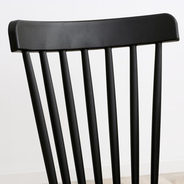 Conjunto de 4 Cadeiras Estilo Nórdico com Encosto Alto e Pés de Madeira de Faia 48x52,5x83cm Preto e Madeira