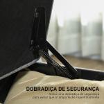 Banco de Armazenamento com 2 Dobradiças de Segurança Tampa Rebatível para Quarto Sala de Estar 120x40x48 cm Cinza Escuro