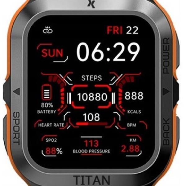 Smartwatch Maxcom FW67 Titan Pro Grafite/Laranja