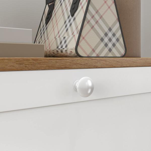 Sapateira Estreita com 2 Portas Prateleiras Ajustáveis para 12 Pares de Sapatos 60x24,5x75,5 cm Mdeira e Branco