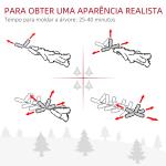 Árvore de Natal 225 cm Árvore de Natal Artificial Nevado com 738 Ramos e Suporte de Metal Verde e Branco
