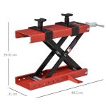 Plataforma Elevadora para Motocicletas com Altura Ajustável de 19 - 53cm Carga Máxima 500kg para Estacionar ou Reparar Oficina Garagem Preto e Vermelho