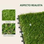 Relva Artificial 30x30cm 10 Peças com Altura de 25mm Alta Densidade 6500 para Exterior Pátio Terraço Verde