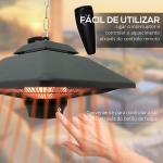 Aquecedor de Teto com Controlo Remoto 1000/2000W 43x43x25 cm
