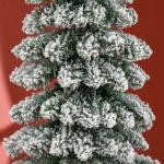 Árvore de Natal Estreita Nevada 180 cm com 395 Ramos e Suporte Metálico Dobrável para Sala de Estar, Interior, Verde