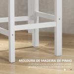 Conjunto de 2 Bancos de Bar de Madeira com Encosto e Apoio para os Pés Estilo Rústico para Cozinha 41x46x97.5 cm Natural