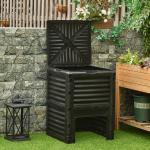 Compostor Orgânico de 300L de capacidade para a Produção de Fertilizante de Jardim com 48 Respiradouros 60,5x60,5x81,5cm Preto