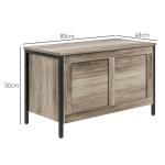 Baú de Armazenamento 95L Baú de Arrumação com Tampa Banco de Armazenamento com Dobradiça de Segurança 80x40x50 cm Cinza Claro