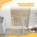 Barreira de Segurança para Cães Extensível para Escadas e Portas 75 - 95cm com Extensão de 10 cm Altura 76 cm Branco