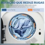Máquina de Secar Roupa 4 kg 800W com Função Anti - Vincos Esterilização 5 Programas Carga Frontal 48x40x56 cm Branco