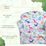 Poltrona para Crianças acima de 3 Anos com Desenhos de Foguete Estrutura de Madeira e Estofado em Flanela 50x39x44 cm Multicor