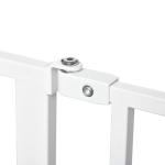 Barreira de Segurança para Cães Extensível para Escadas e Portas 75 - 115cm com 2 Extensões e 10 - 20cm Montagem a Pressão Aço Altura 76cm Branco
