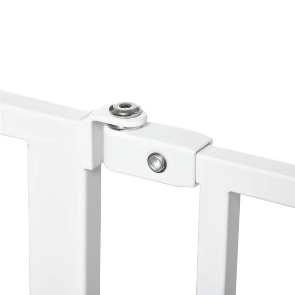 Barreira de Segurança para Cães Extensível para Escadas e Portas 75 - 115cm com 2 Extensões e 10 - 20cm Montagem a Pressão Aço Altura 76cm Branco