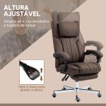 Cadeira de Escritório com 6 Pontos de Massagem por Vibração Reclinável com Altura Ajustável 65x61x101 - 113 cm Castanho Escuro